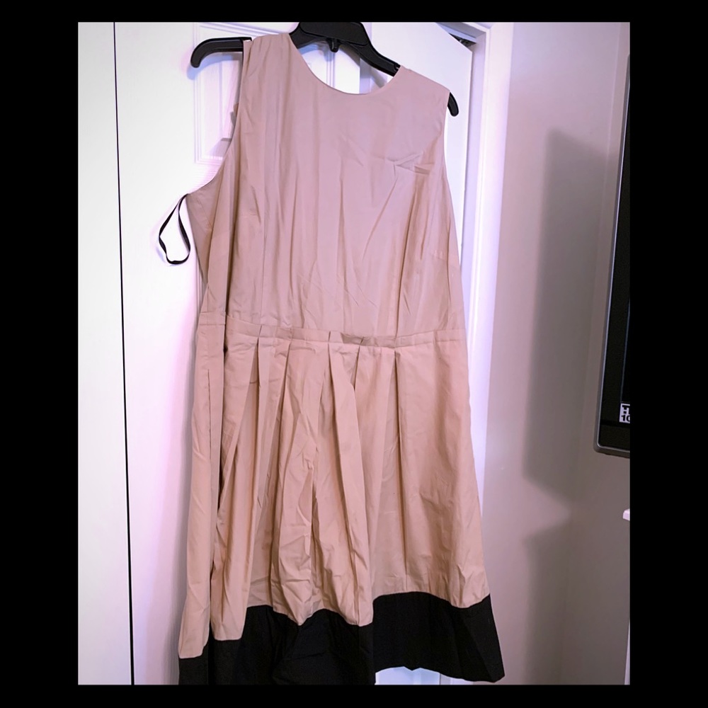 Talbots tan and black work dress